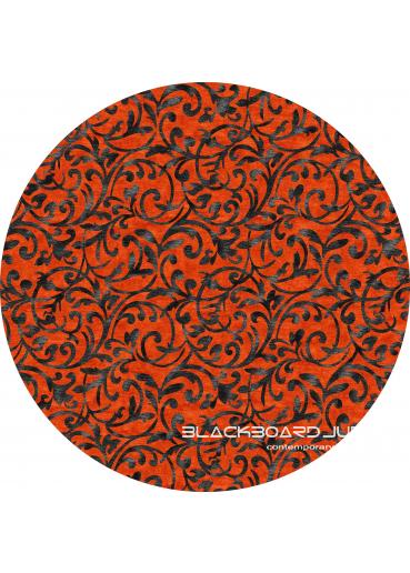 Matrix 193 ...... round orange and charcoal classic rug
