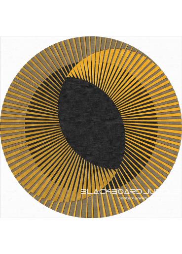 Matrix 196 ...... yellow and black modern round rug