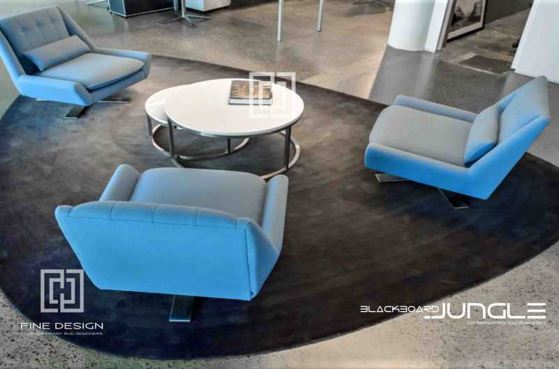 Shaped_Black_reception_area_rug